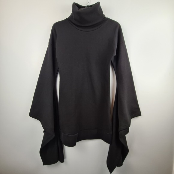 Killstar Dresses & Skirts - Killstar Black Turtleneck Sweater Dress S Oversized Bell Sleeve Gothic Occult